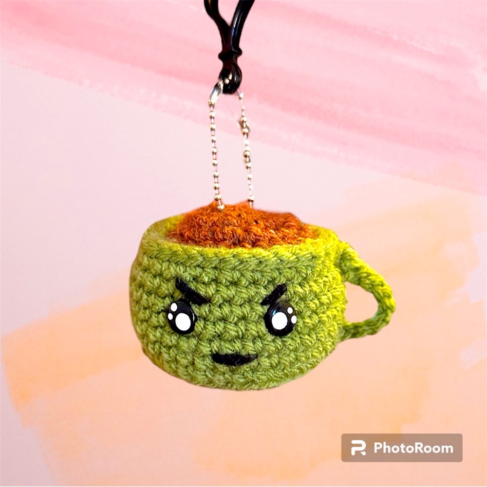 Coffee keychain/bagcharm handmade crochet plushie!! - Picture 1 of 5
